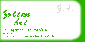 zoltan ari business card